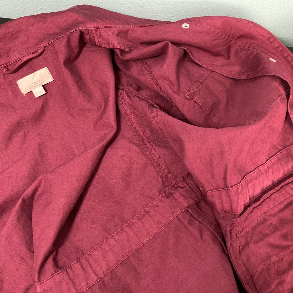 LOFT Burgundy Sateen Utility Jacket - Picture 7 of 8